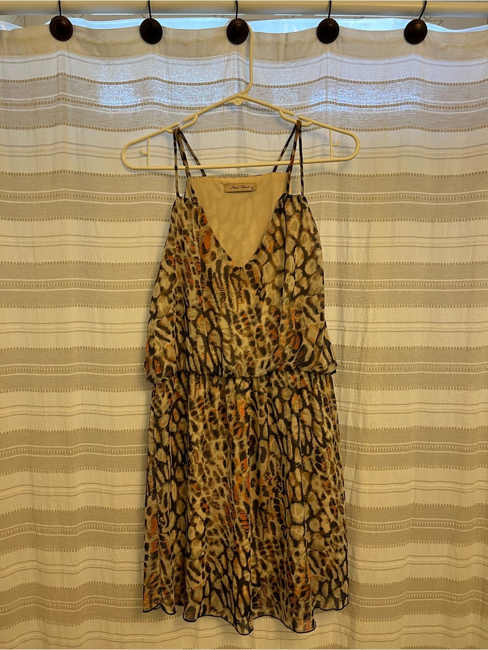 Women's Leopard Print Mini Dress / Animal Print Dress / Size Large